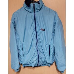 VTG Patagonia Women's Turquoise Fleece-Lined Nylon Windbreaker Made in USA Sz 12